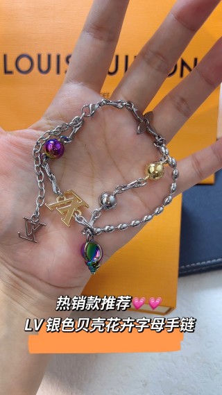 Louis Vuitton Silver Letter Charm Bracelet with Colorful Spheres video