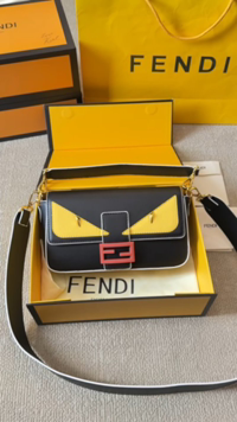 Fendi Bag Bug Eyes Shoulder Bag Yellow & Black