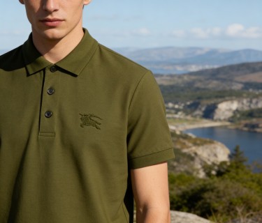 Burberry Classic Polo Shirt Olive Green view 5