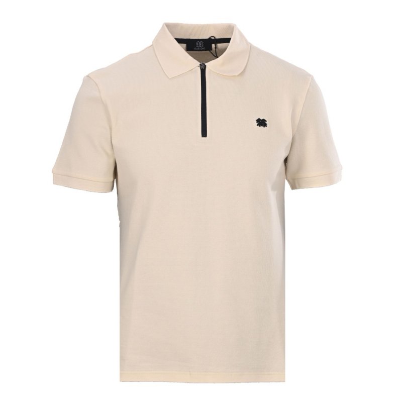 Burberry Women's White Short-Sleeve Polo Shirt with EKD Emblem view