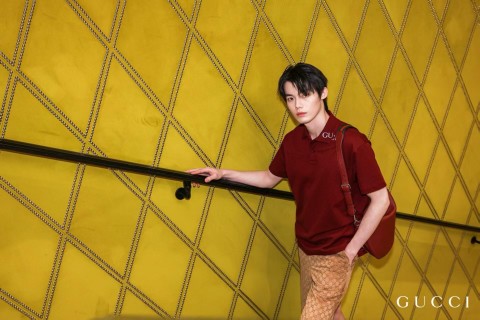 Gucci Burgundy Short Sleeve Polo T-Shirt view 1