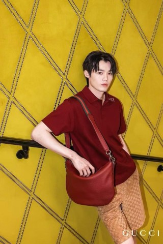 Gucci Burgundy Short Sleeve Polo T-Shirt view 3
