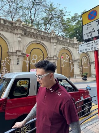 Gucci Burgundy Short Sleeve Polo T-Shirt view 6