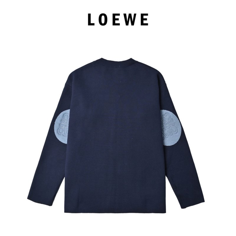 Navy Crewneck Wool Blend Sweater view