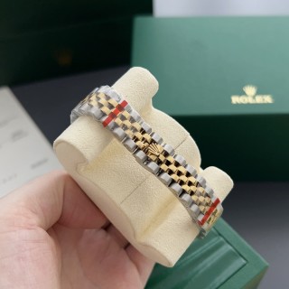 Rolex Datejust 31mm Two-Tone Red Dial Diamond Watch view 5