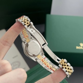 Rolex Datejust 31mm Two-Tone Red Dial Diamond Watch view 7