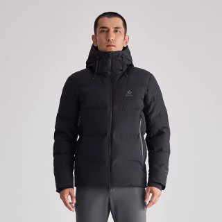 Black Premium Down Puffer Jacket with White Lining view 2