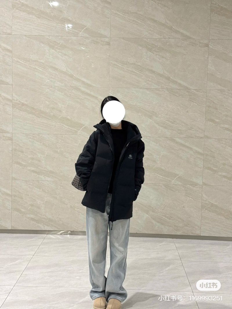 Black Premium Down Puffer Jacket with White Lining view