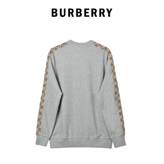 Burberry Check Sleeve Grey Crewneck Sweatshirt view 11