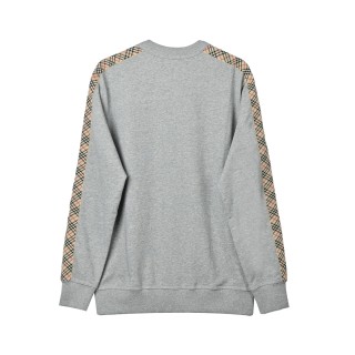 Burberry Check Sleeve Grey Crewneck Sweatshirt view 13