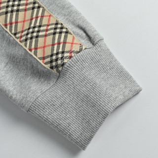 Burberry Check Sleeve Grey Crewneck Sweatshirt view 14