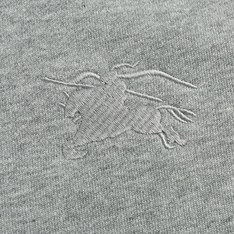 Burberry Check Sleeve Grey Crewneck Sweatshirt view