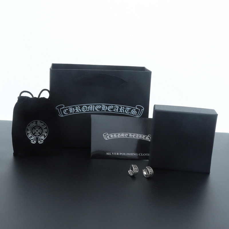 Chrome Hearts Vintage Cross Pattern Sterling Silver Earrings