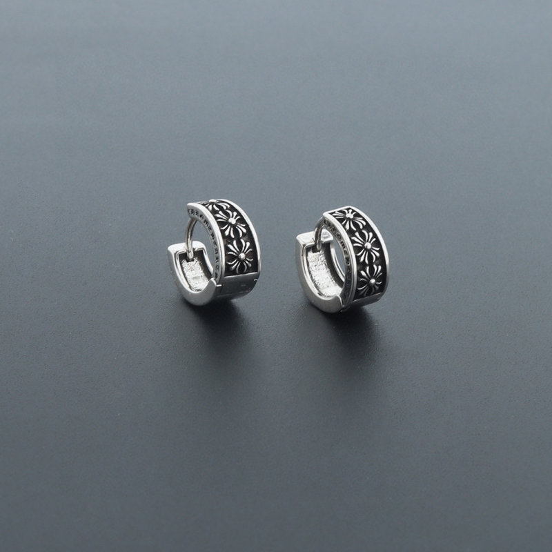 Chrome Hearts Vintage Cross Pattern Sterling Silver Earrings view