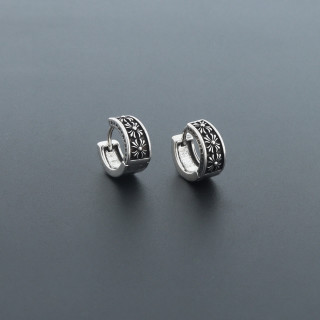 Chrome Hearts Vintage Cross Pattern Sterling Silver Earrings view 2