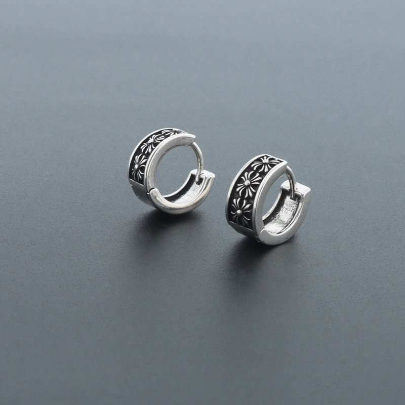 Chrome Hearts Vintage Cross Pattern Sterling Silver Earrings view