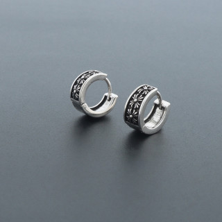 Chrome Hearts Vintage Cross Pattern Sterling Silver Earrings view 3