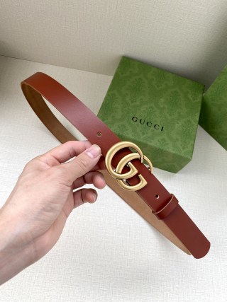 Gucci Double G Brown Leather Belt view 1
