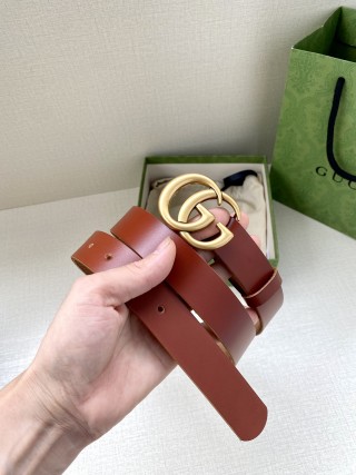 Gucci Double G Brown Leather Belt view 4