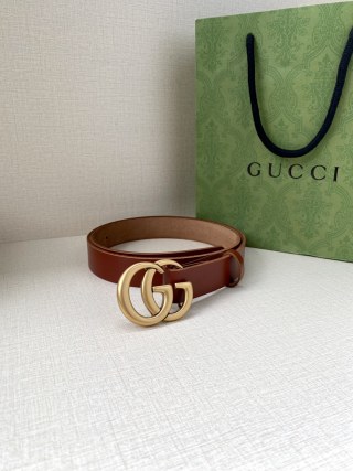 Gucci Double G Brown Leather Belt view 7