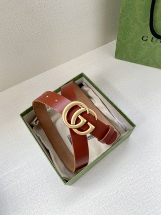 Gucci Double G Brown Leather Belt view 9