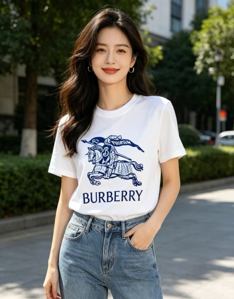 Burberry Equestrian Knight White T-Shirt