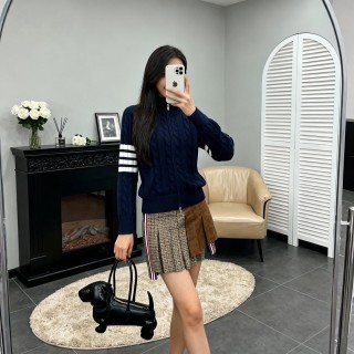 Navy Blue Striped Sleeve Zip Cardigan view 3