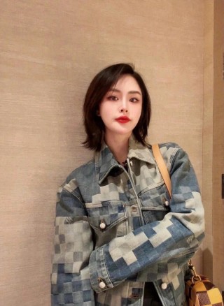 Louis Vuitton Checkered Denim Jacket Blue view 8