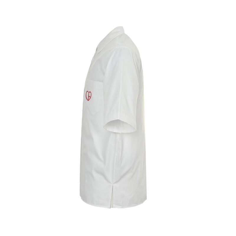 White Button-Up Shirt with Heart Embroidery view