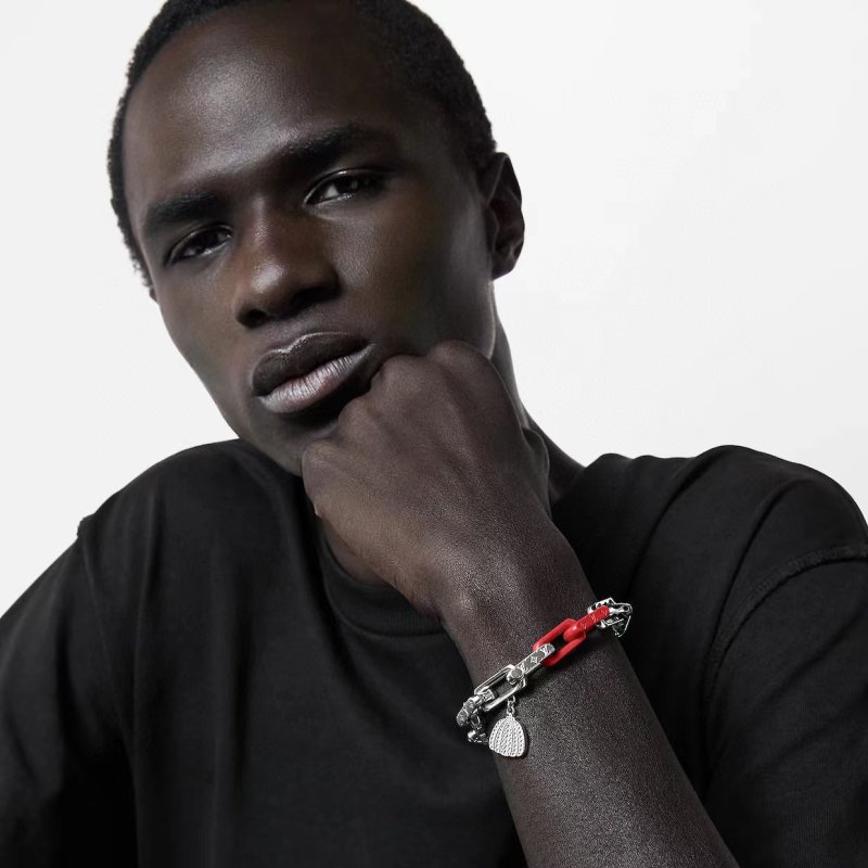 Louis Vuitton LV Chain Bracelet Black Red