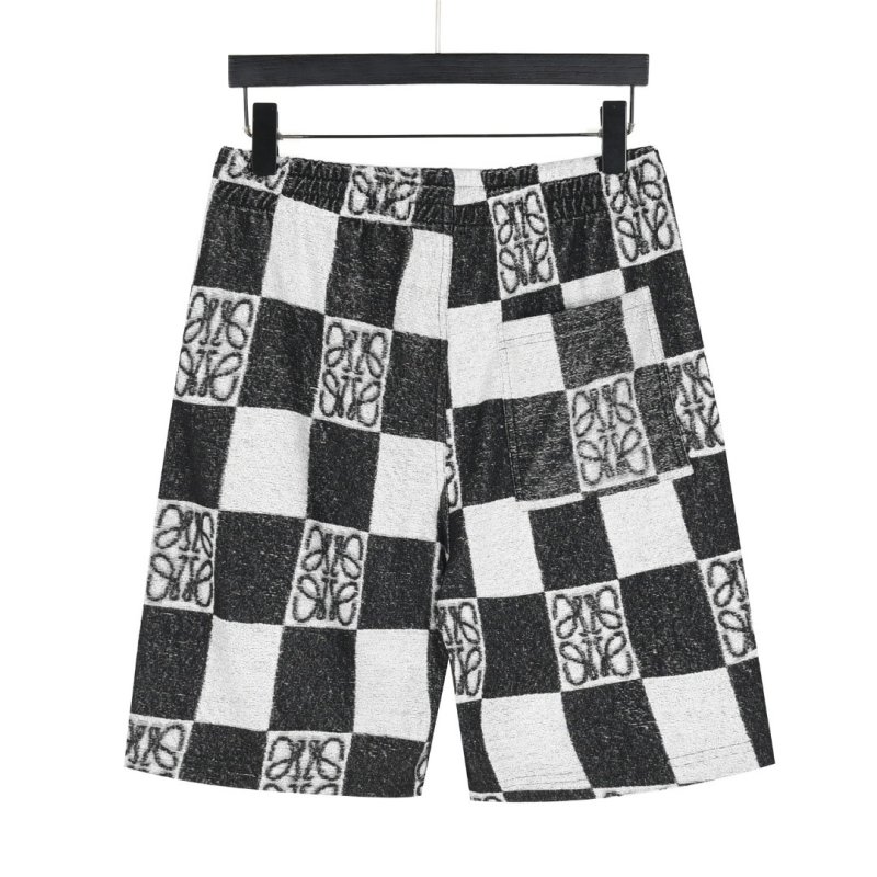Black & White Checkerboard Knit Shorts view