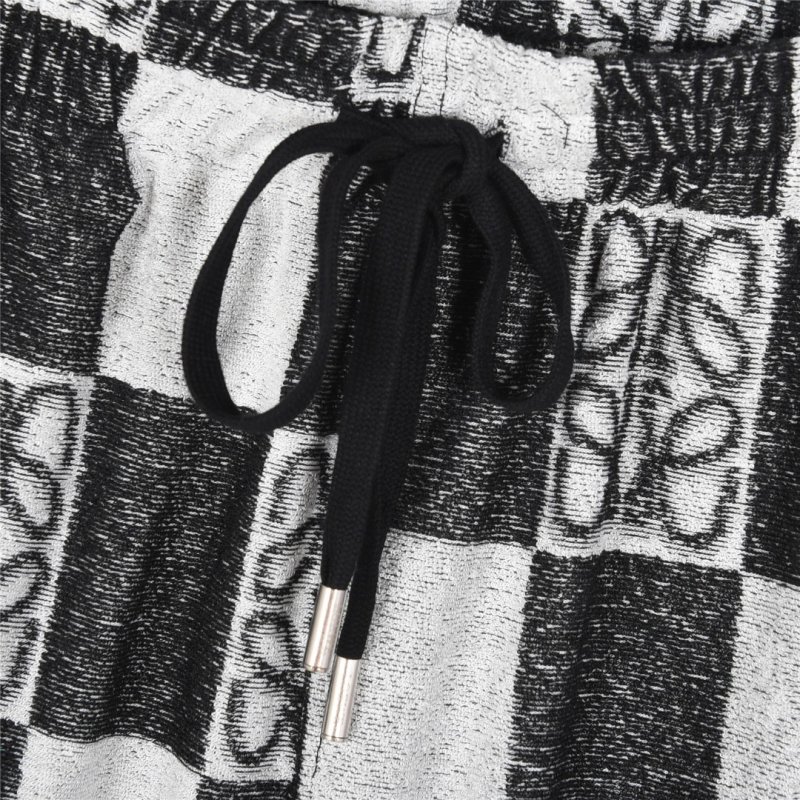 Black & White Checkerboard Knit Shorts view