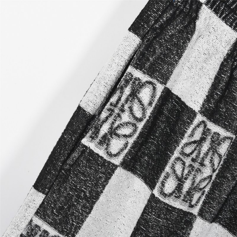 Black & White Checkerboard Knit Shorts view