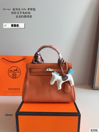 Hermès Kelly 25 Handbag – Cognac Brown Replica view 1
