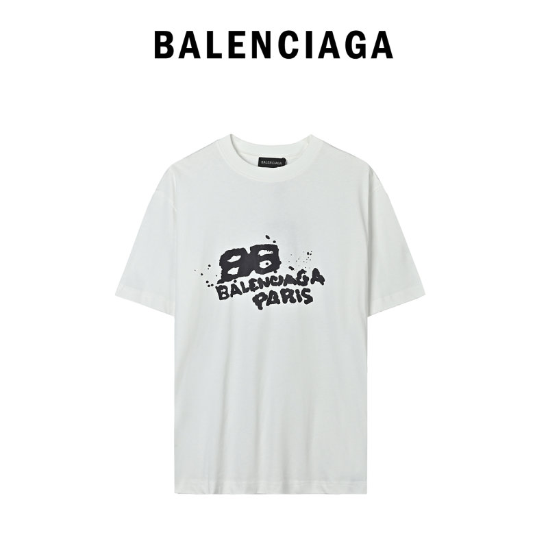 Balenciaga Paris Graffiti White T-Shirt view