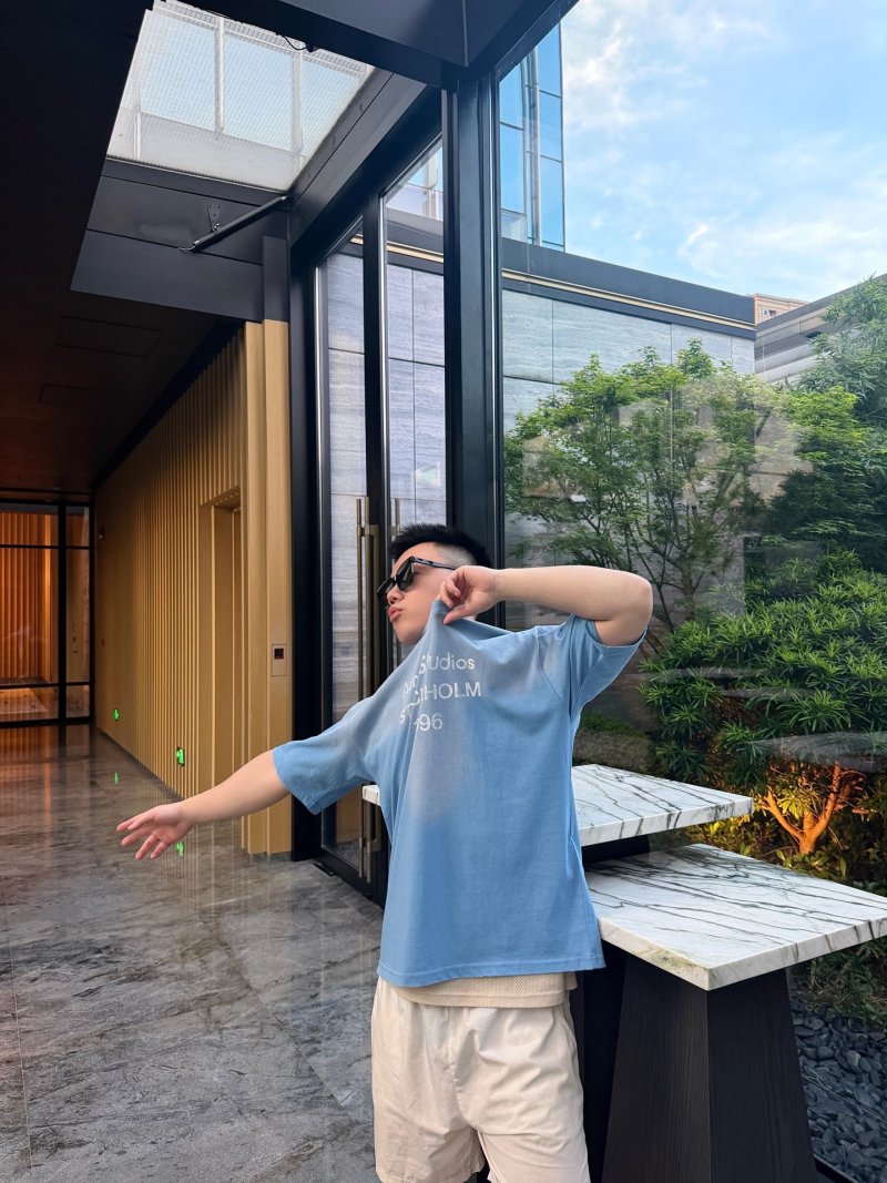 Acne Studios Stockholm 1996 Logo T-Shirt Light Blue view