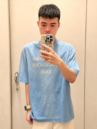 Acne Studios Stockholm 1996 Logo T-Shirt Light Blue view 9