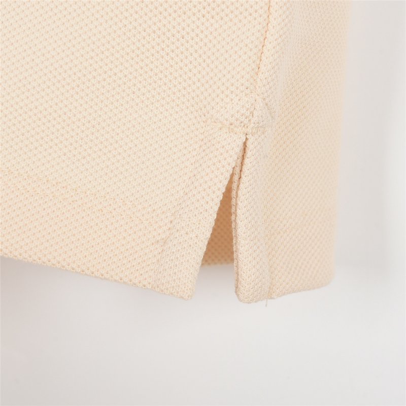 Cream Henley Short Sleeve T-Shirt with Plaid Collar view