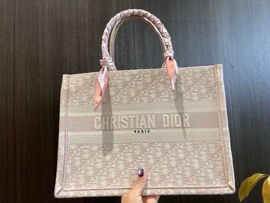Dior Book Tote Bag 36cm Beige Canvas