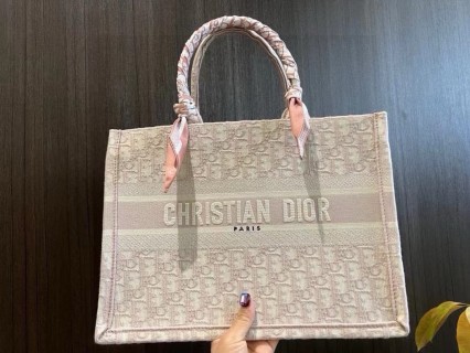 Dior Book Tote Bag 36cm Beige Canvas view 1