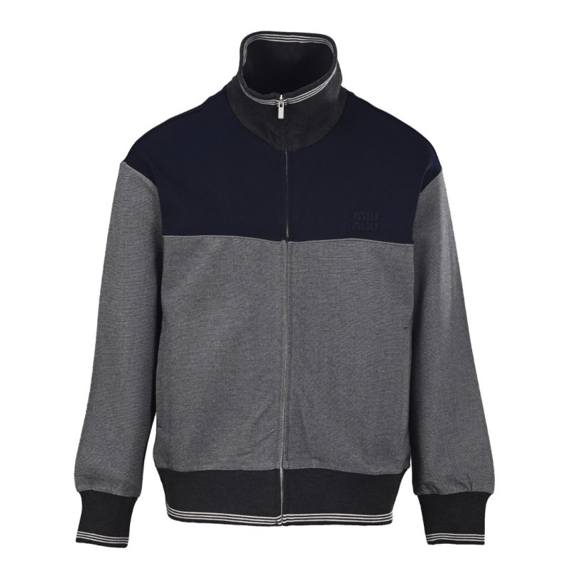 Navy & Grey Colorblock Quarter-Zip Track Jacket view