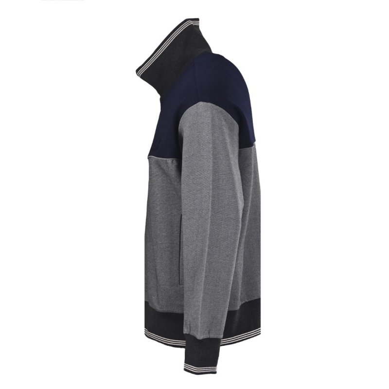 Navy & Grey Colorblock Quarter-Zip Track Jacket view