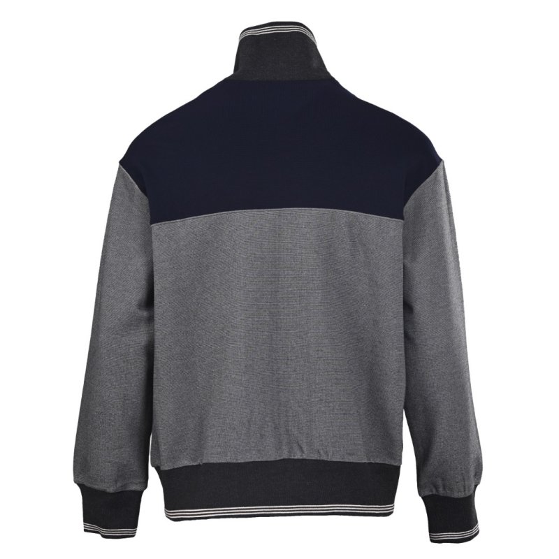 Navy & Grey Colorblock Quarter-Zip Track Jacket view