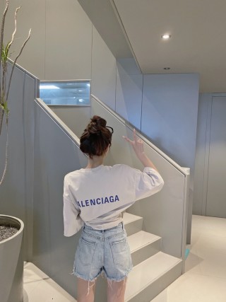 Balenciaga Logo White T-Shirt view 5