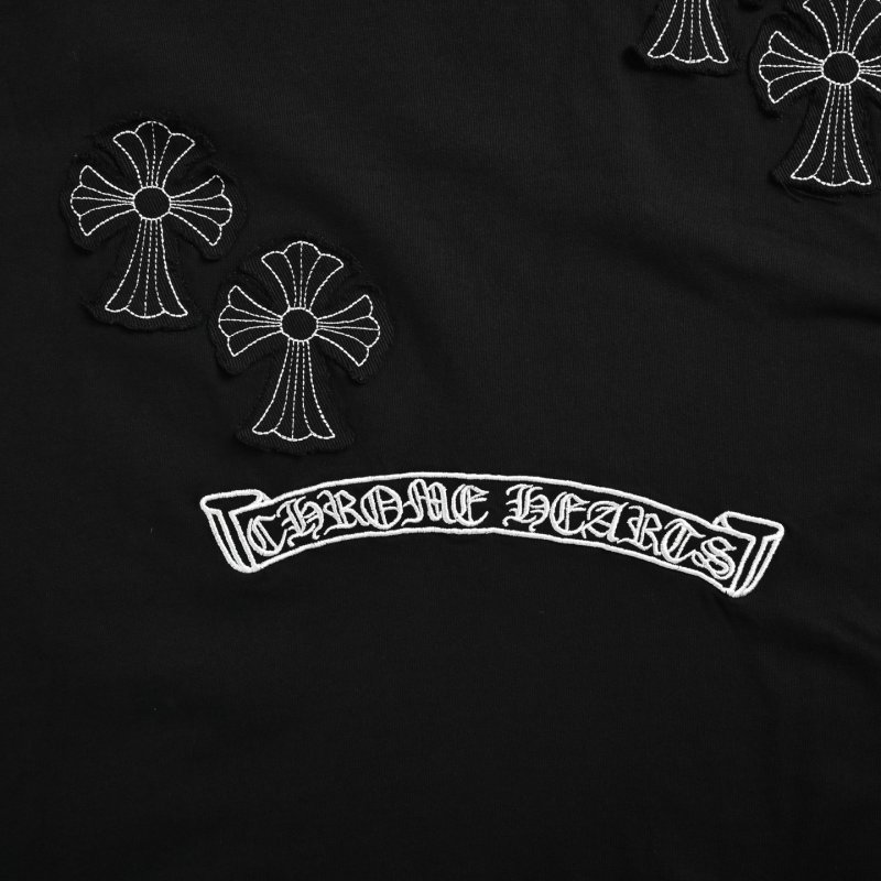 Chrome Hearts Black Cross Embroidered Short Sleeve T-Shirt view