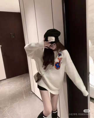 Louis Vuitton Cream Wool Blend Intarsia Knit Sweater view 9