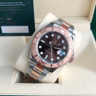 Rolex Yacht-Master 40mm Two-Tone Chocolate Dial Watch view 3