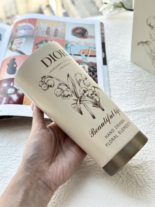 Dior Lily of the Valley Ceramic Cup - Cream White view 1