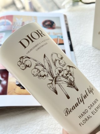 Dior Lily of the Valley Ceramic Cup - Cream White view 2