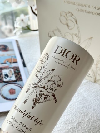 Dior Lily of the Valley Ceramic Cup - Cream White view 3